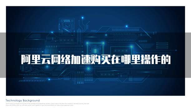 阿里云网络加速购买在哪里操作的