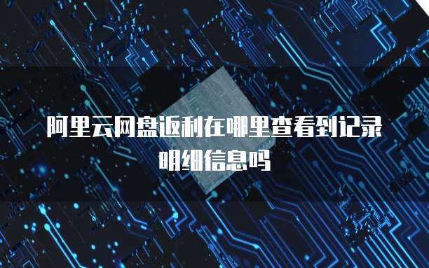 阿里云网盘返利在哪里查看到记录明细信息吗