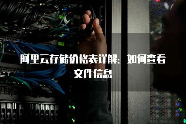 阿里云存储价格表详解:如何查看文件信息