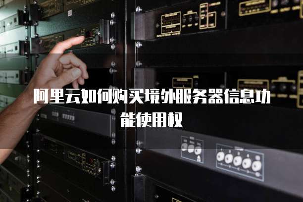 阿里云如何购买境外服务器信息功能使用权