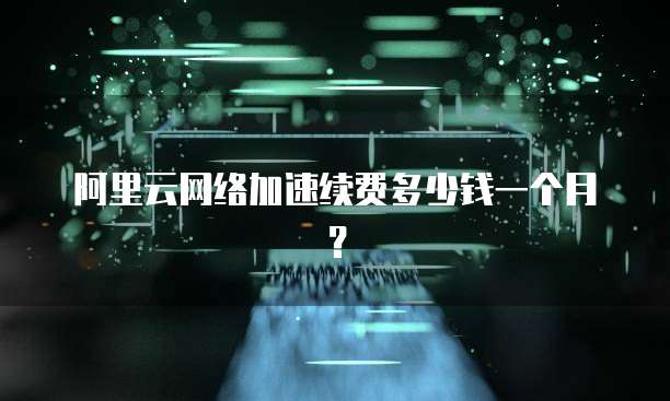 阿里云网络加速续费多少钱一个月?