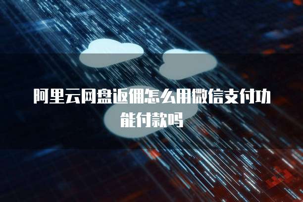 阿里云网盘返佣怎么用微信支付功能付款吗