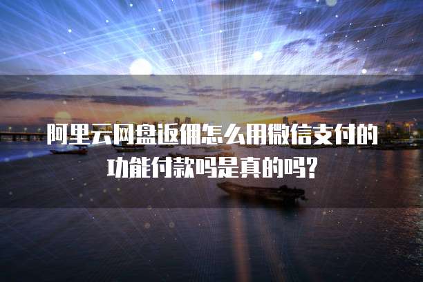 阿里云网盘返佣怎么用微信支付的功能付款吗是真的吗?
