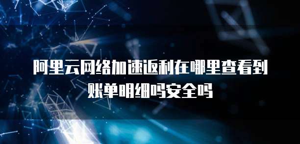 阿里云网络加速返利在哪里查看到账单明细吗安全吗