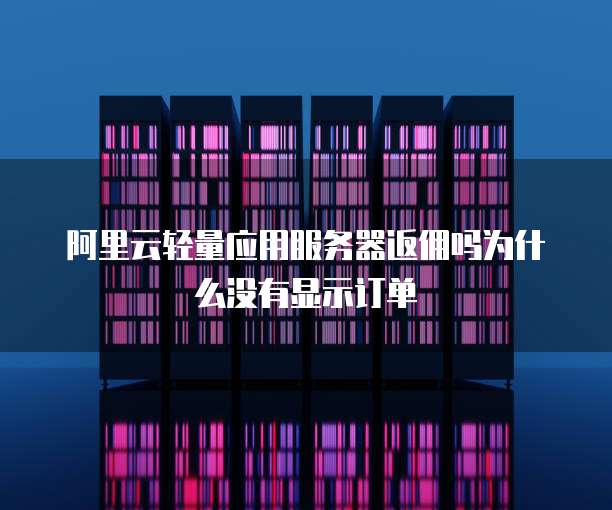 阿里云轻量应用服务器返佣吗为什么没有显示订单