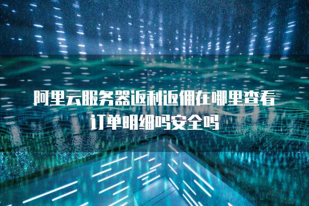 阿里云服务器返利返佣在哪里查看订单明细吗安全吗