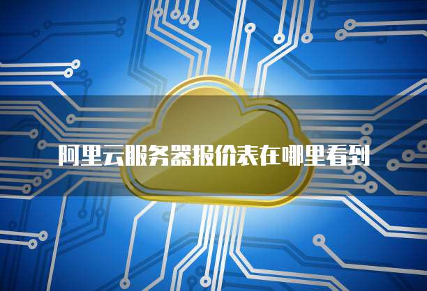 阿里云服务器报价表在哪里看到