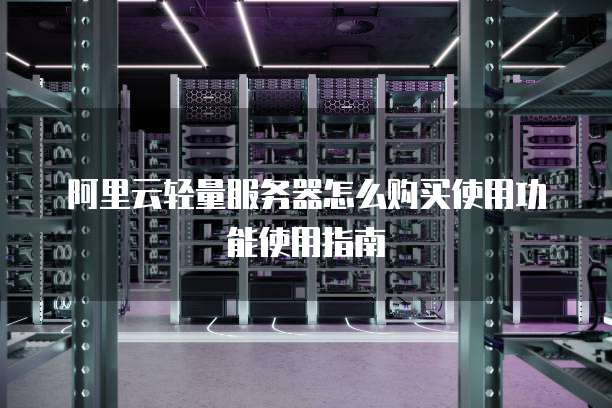 阿里云轻量服务器怎么购买使用功能使用指南
