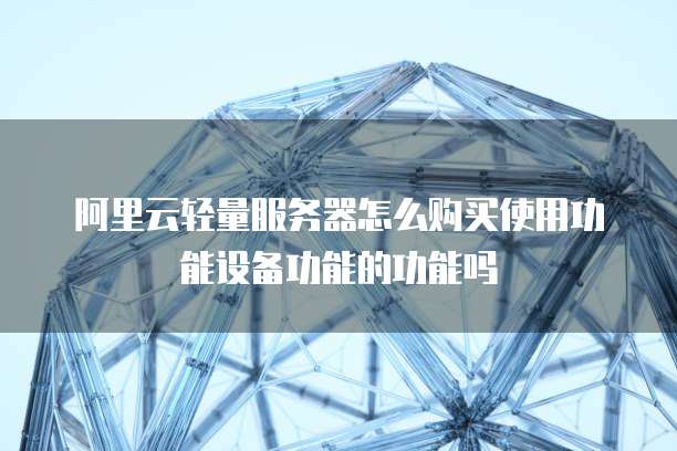 阿里云轻量服务器怎么购买使用功能设备功能的功能吗