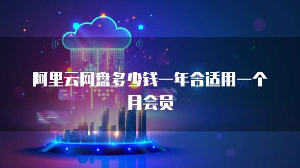 阿里云网盘多少钱一年合适用一个月会员
