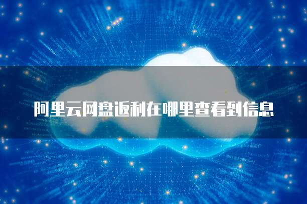 阿里云网盘返利在哪里查看到信息