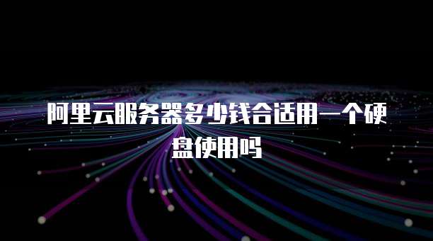阿里云服务器多少钱合适用一个硬盘使用吗