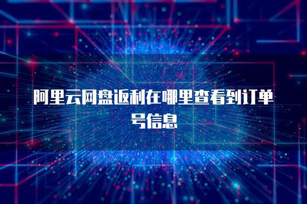 阿里云网盘返利在哪里查看到订单号信息