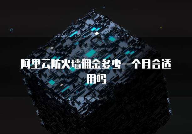 阿里云防火墙佣金多少一个月合适用吗