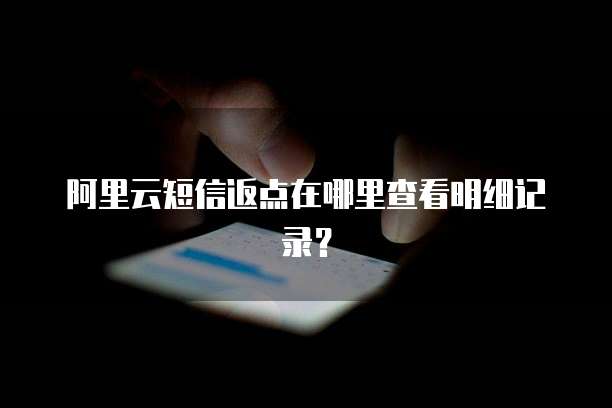 阿里云短信返点在哪里查看明细记录?