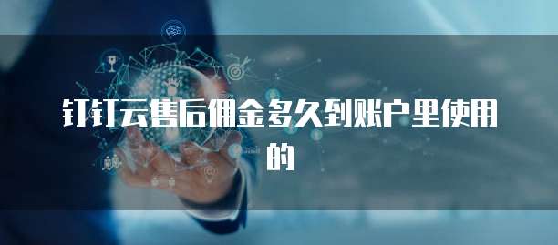 钉钉云售后佣金多久到账户里使用的