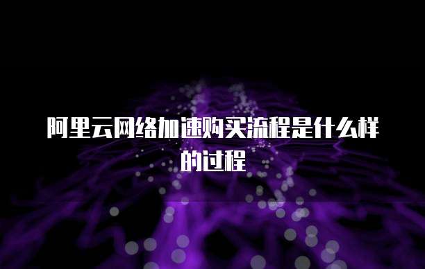 阿里云网络加速购买流程是什么样的过程