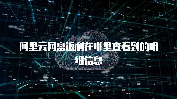 阿里云网盘返利在哪里查看到的明细信息