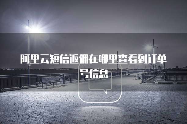 阿里云短信返佣在哪里查看到订单号信息