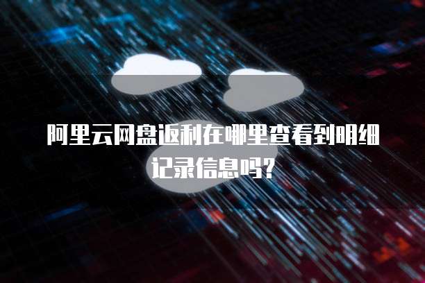阿里云网盘返利在哪里查看到明细记录信息吗?