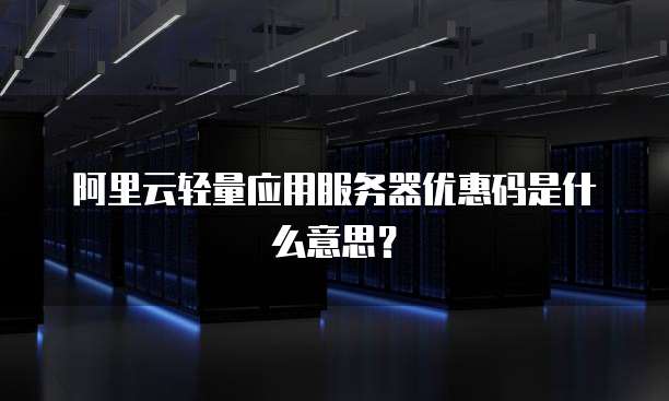 阿里云轻量应用服务器优惠码是什么意思?