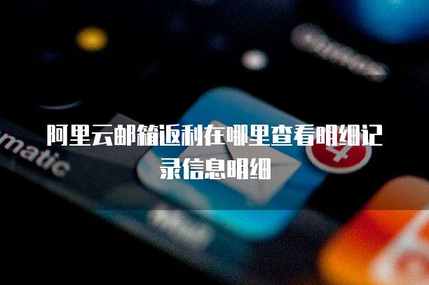 阿里云邮箱返利在哪里查看明细记录信息明细