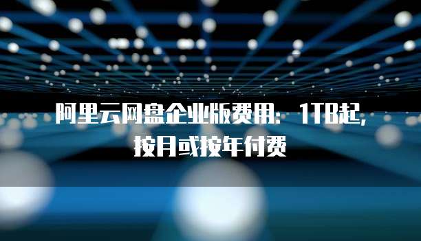阿里云网盘企业版费用：1TB起，按月或按年付费