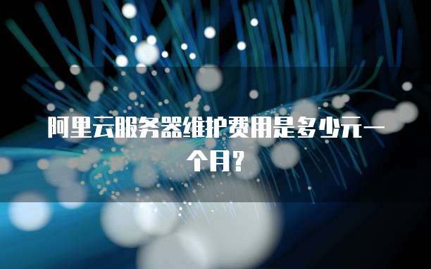 阿里云服务器维护费用是多少元一个月?