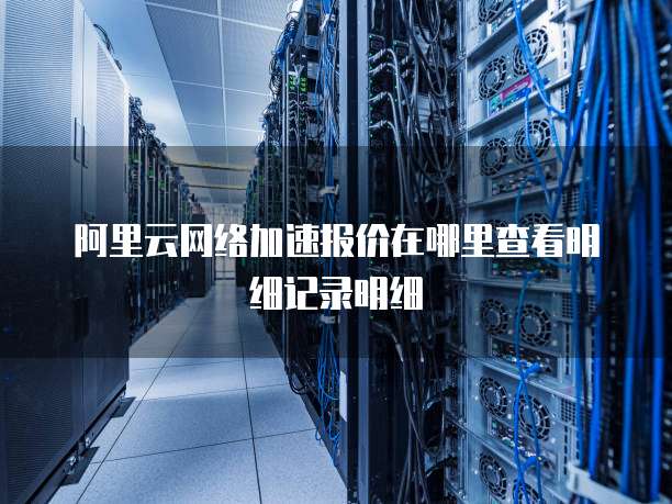 阿里云网络加速报价在哪里查看明细记录明细