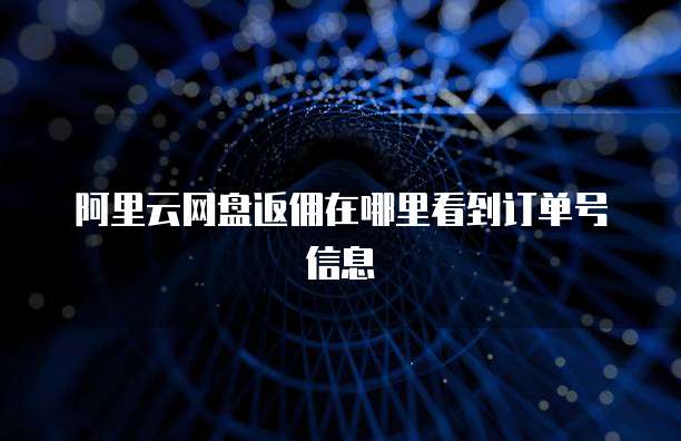 阿里云网盘返佣在哪里看到订单号信息