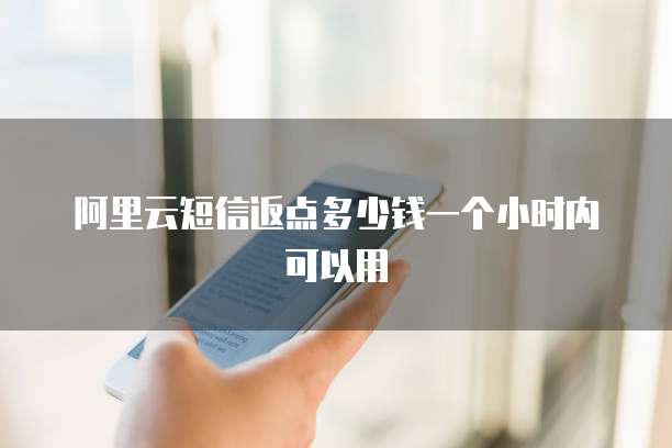 阿里云短信返点多少钱一个小时内可以用