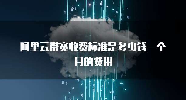 阿里云带宽收费标准是多少钱一个月的费用