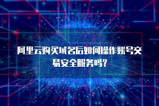 阿里云购买域名后如何操作账号交易安全服务吗?
