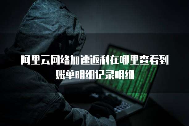 阿里云网络加速返利在哪里查看到账单明细记录明细