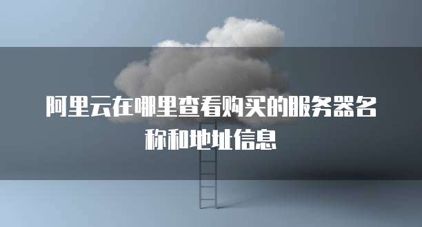阿里云在哪里查看购买的服务器名称和地址信息