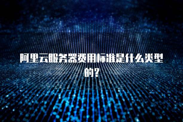 阿里云服务器费用标准是什么类型的?