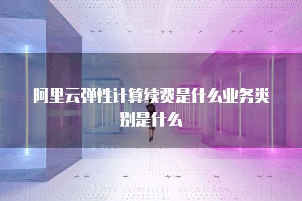 阿里云弹性计算续费是什么业务类别是什么