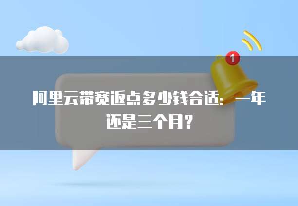 阿里云带宽返点多少钱合适：一年还是三个月？