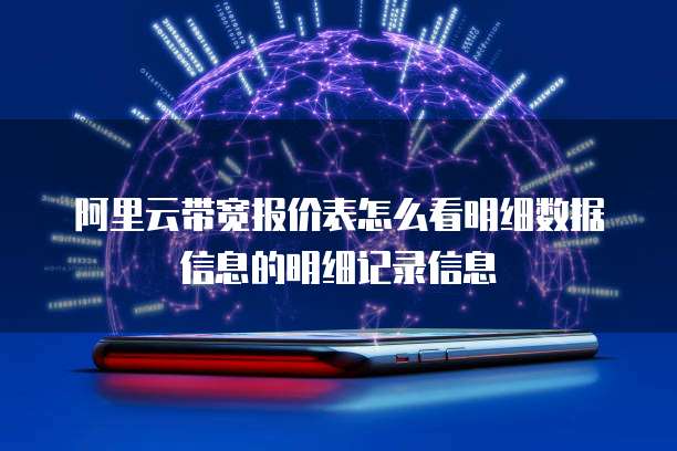阿里云带宽报价表怎么看明细数据信息的明细记录信息