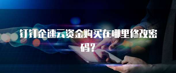 钉钉企速云资金购买在哪里修改密码?