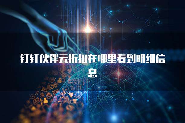 钉钉伙伴云折扣在哪里看到明细信息