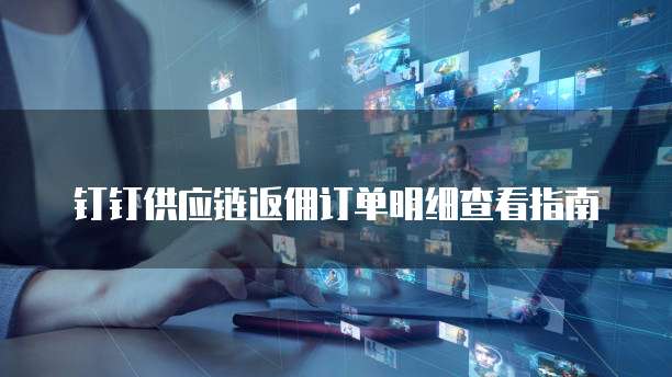 钉钉供应链返佣订单明细查看指南