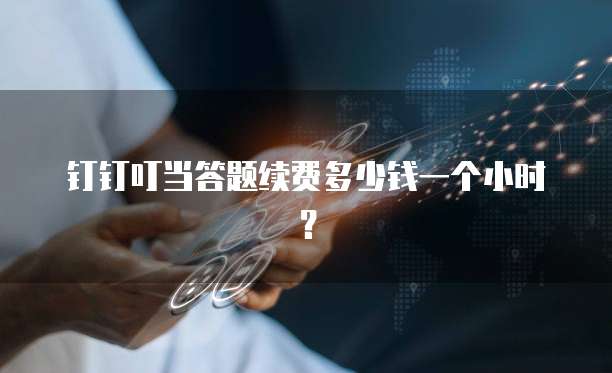 钉钉叮当答题续费多少钱一个小时?