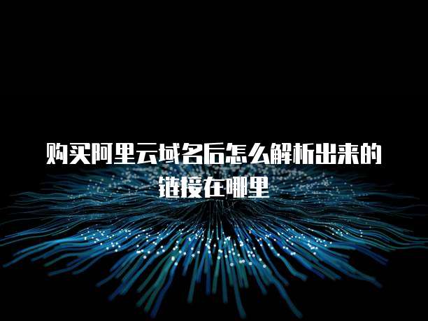 购买阿里云域名后怎么解析出来的链接在哪里