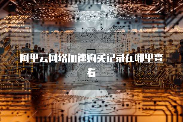阿里云网络加速购买记录在哪里查看