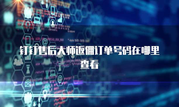 钉钉售后大师返佣订单号码在哪里查看