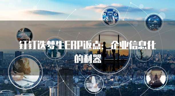 钉钉迭梦生ERP返点:企业信息化的利器