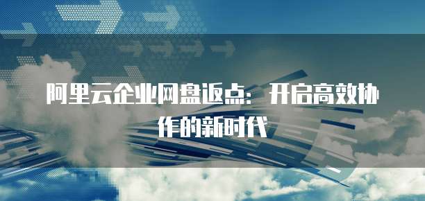 阿里云企业网盘返点：开启高效协作的新时代