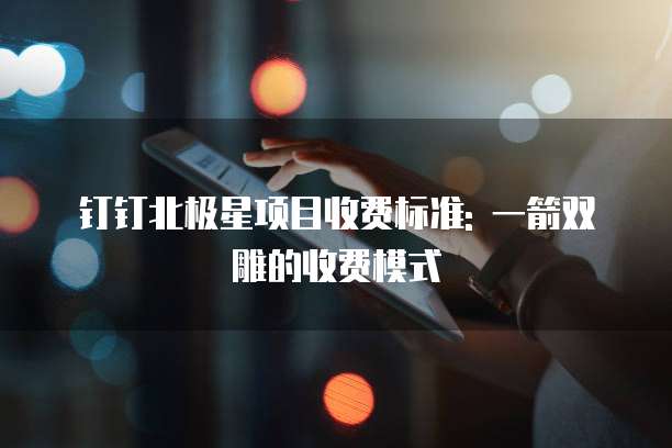 钉钉北极星项目收费标准: 一箭双雕的收费模式