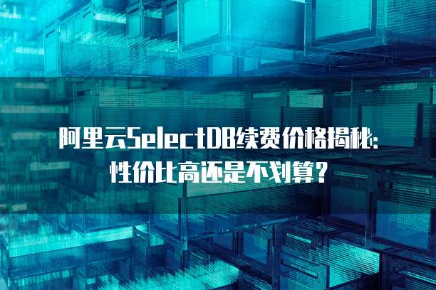 阿里云SelectDB续费价格揭秘：性价比高还是不划算？